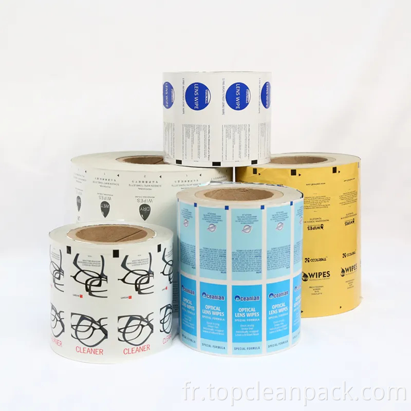 Lentilles lingettes moulues Film d'emballage Roll 4 Lyer Emballage Lyer Filal de papier aluminium Film composite laminé